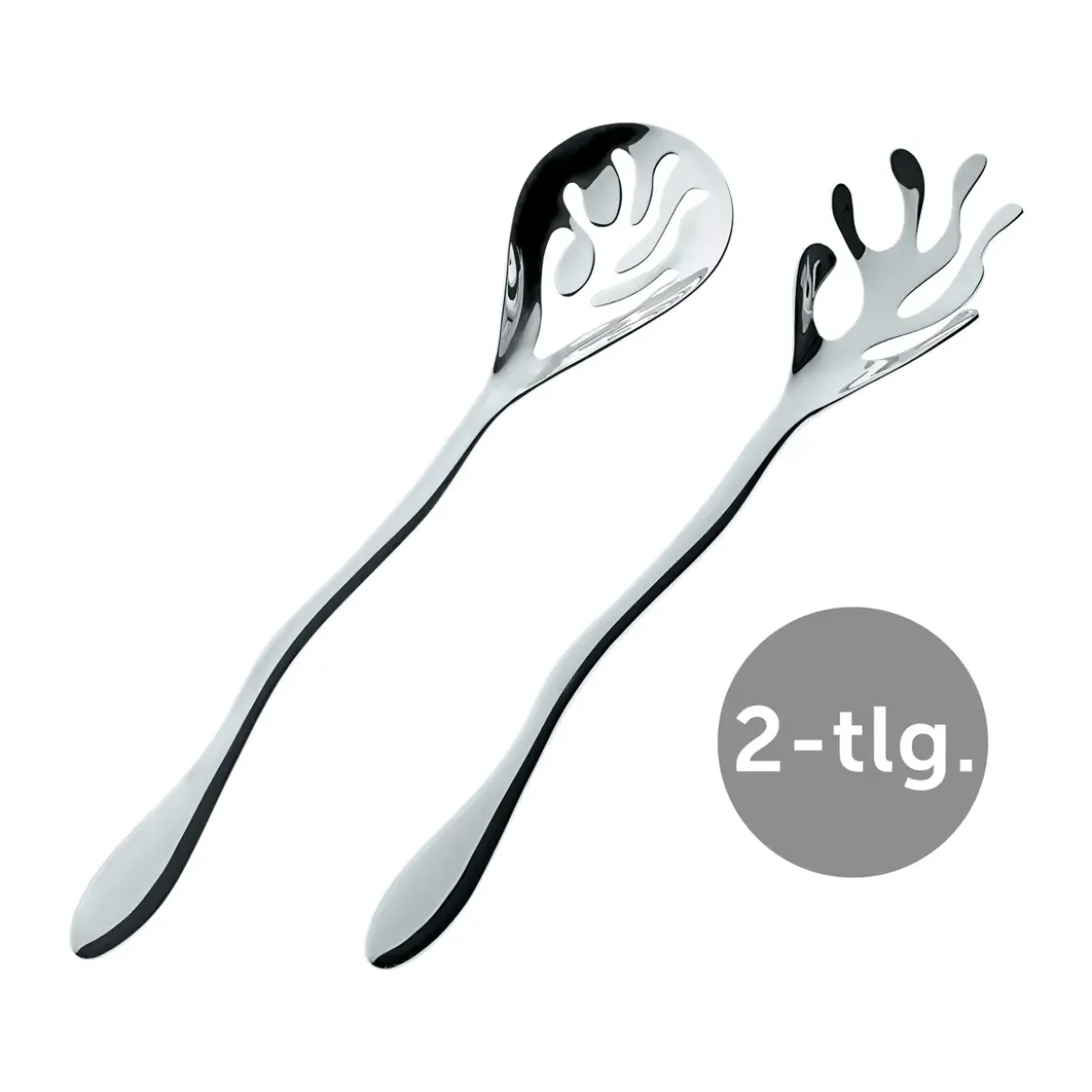 Alessi Salatbesteck 2-tlg. Mediterraneo Edelstahl poliert
