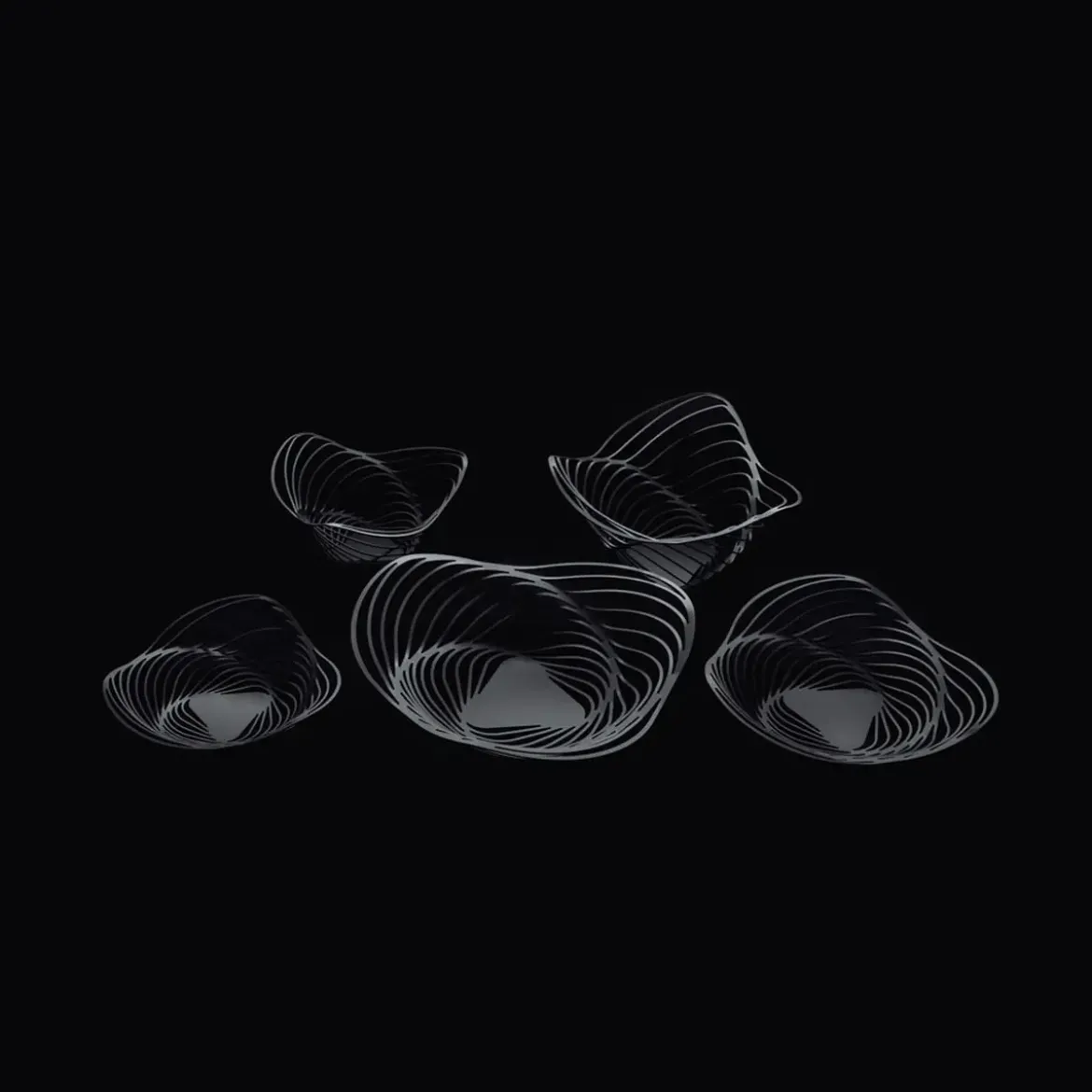 Alessi Tischschmuck Schale schwarz Trinity