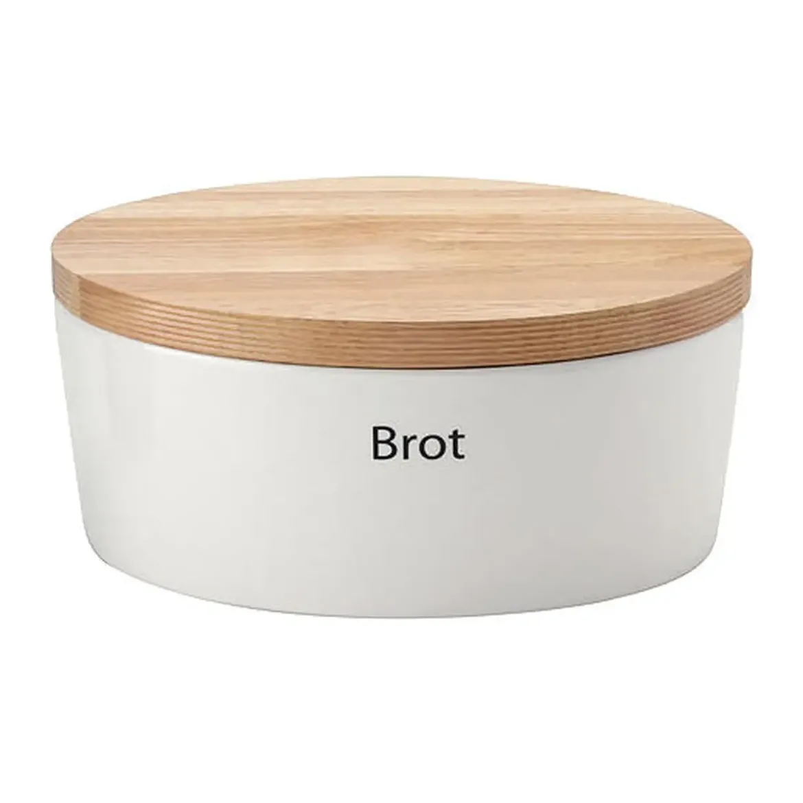 Continenta Brottopf mit Holzdeckel 30x23x13 cm weiß