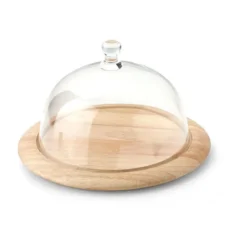 Continenta Käseglocke 2 tlg. Holz / Glas 26cm