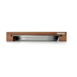 Continenta Schneidebrett Walnuss m. Edelstahl Schublade 39 x 27 x 6 cm