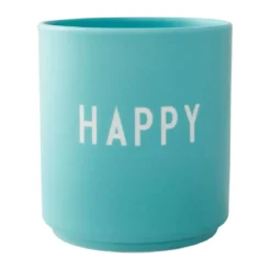Design Letters Becher 8 cm Favourite News Happy aqua