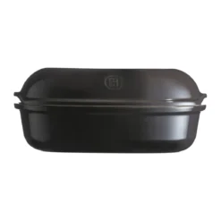 Emile Henry Brotbackform 34x22x15 cm Artisan Kohle