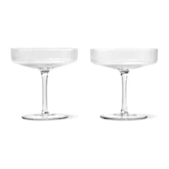 ferm LIVING Champagnerschale 2er-Set Ripple klar