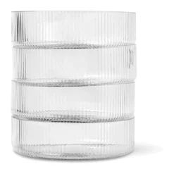 ferm LIVING Servierschüsseln 12,2 cm 4er-Set Ripple klar