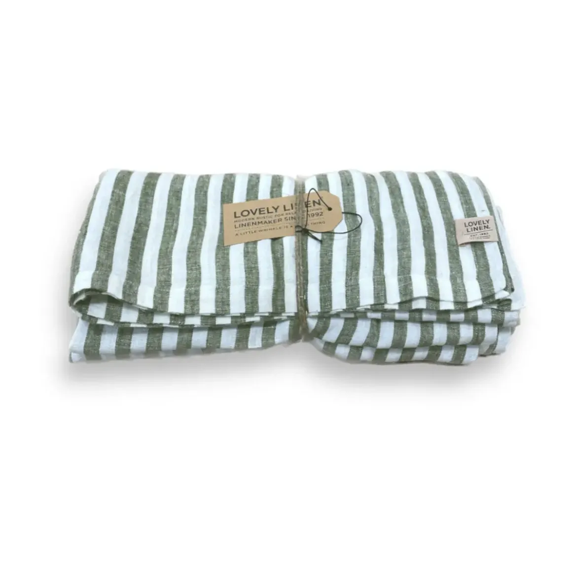 Lovely Linen Tischdecke 145x250 cm Misty Edge Jeep Green