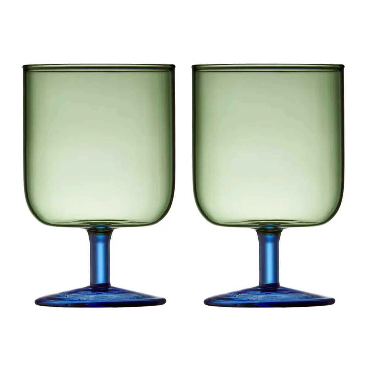 Lyngby Glas Weinglas 2er-Set Torino grün/blau