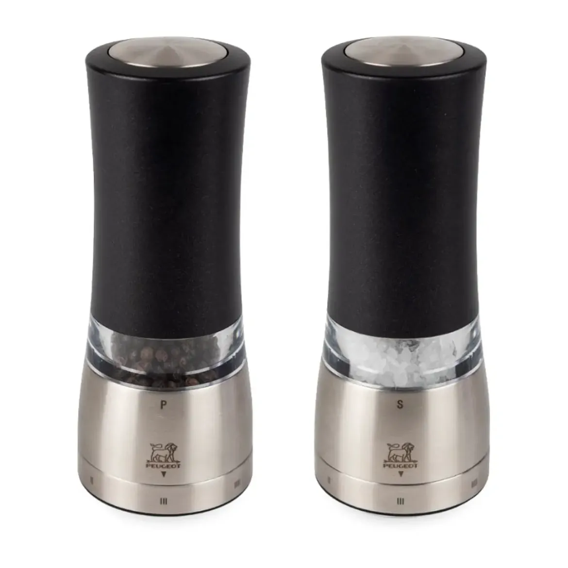 Peugeot Pfeffer- und Salzmühle 16 cm Daman Elektrisch Duo u‘Select schwarz