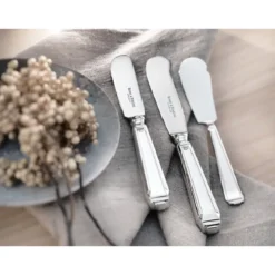 Robbe & Berking Butter u. Käsemesser mit Stahlklinge Art Deco 925 Sterlingsilber