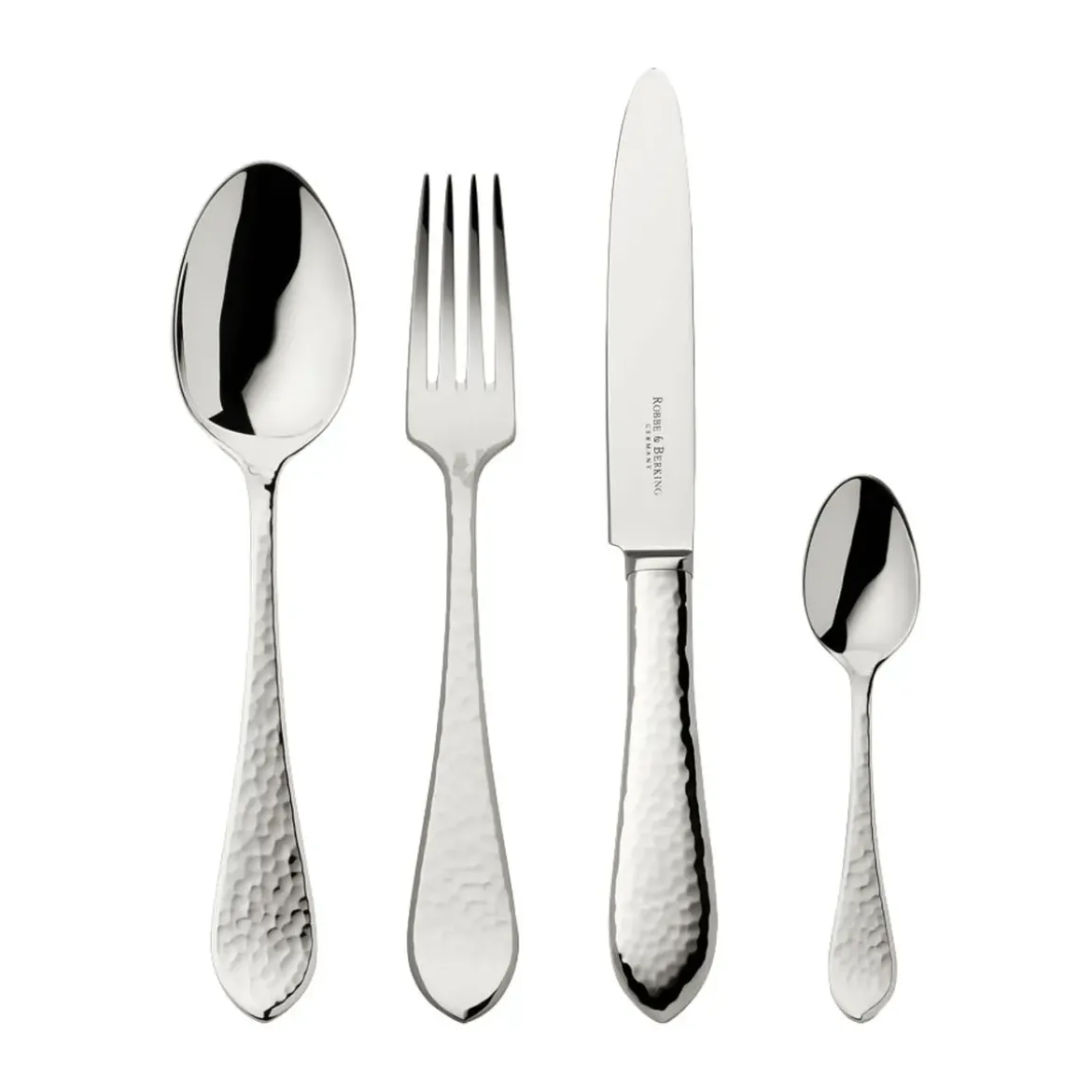 Robbe & Berking Menübesteck-Set 4-tlg. Martelé 150 g versilbert