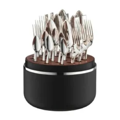 Robbe & Berking The Box - Riva 925 Sterlingsilber inkl. 24-tlg Besteckset Frozen Black