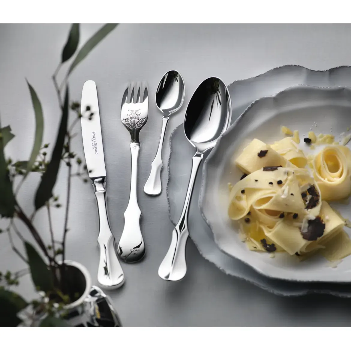 Robbe & Berking 4 tlg. Garnitur Alt Kopenhagen 150 g versilbert