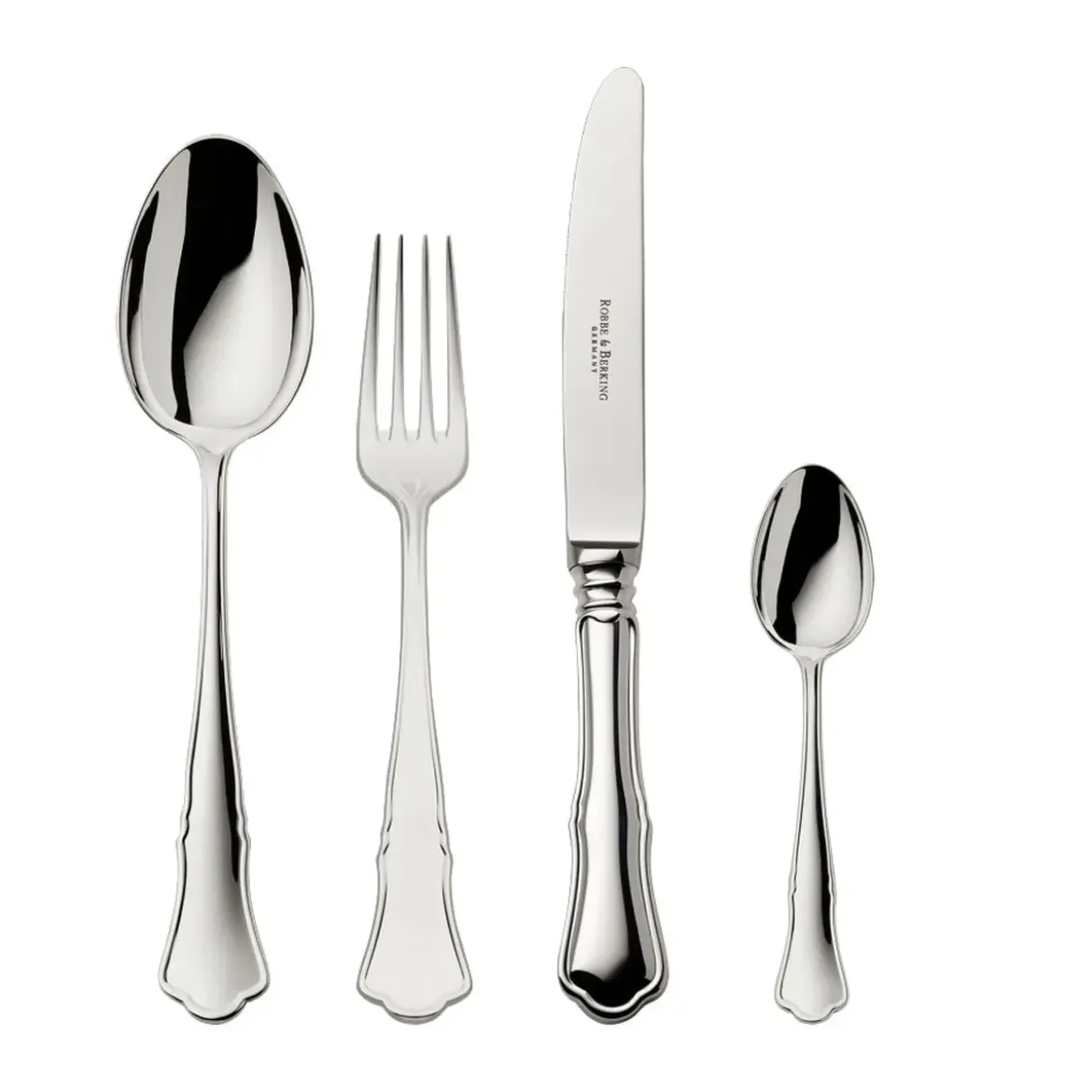 Robbe & Berking 4 tlg. Garnitur Alt Chippendale 925 Sterlingsilber