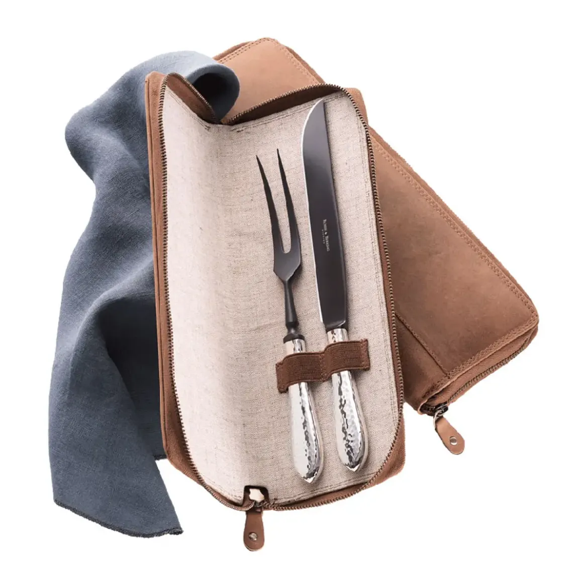Robbe & Berking Tranchierset 4-tlg. Martelé Frozen Black 150 g versilbert