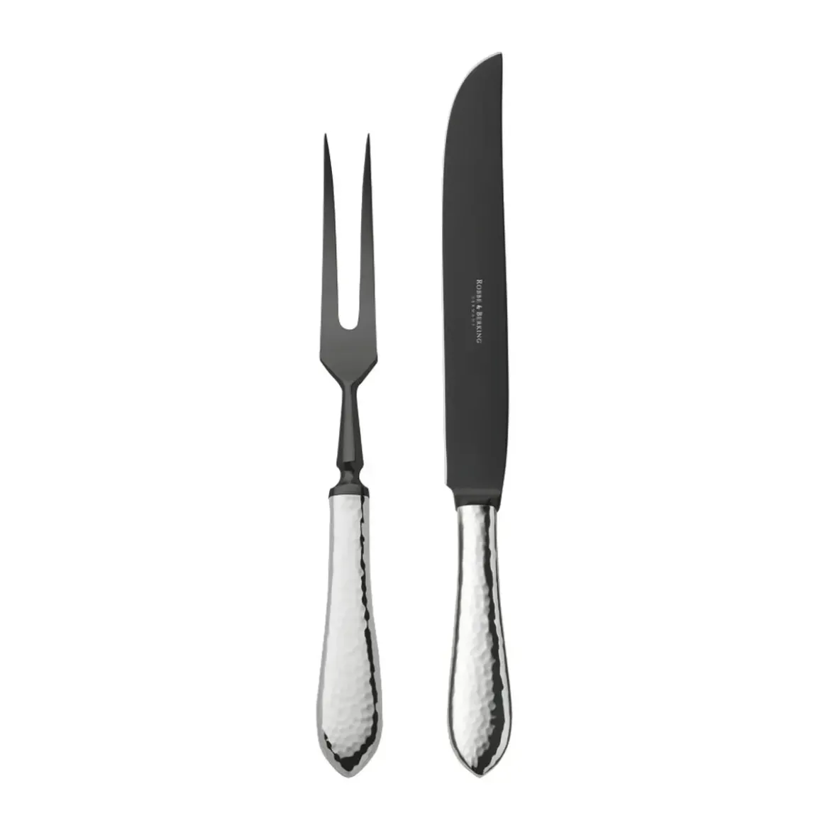 Robbe & Berking Tranchierset 4-tlg. Martelé Frozen Black 150 g versilbert