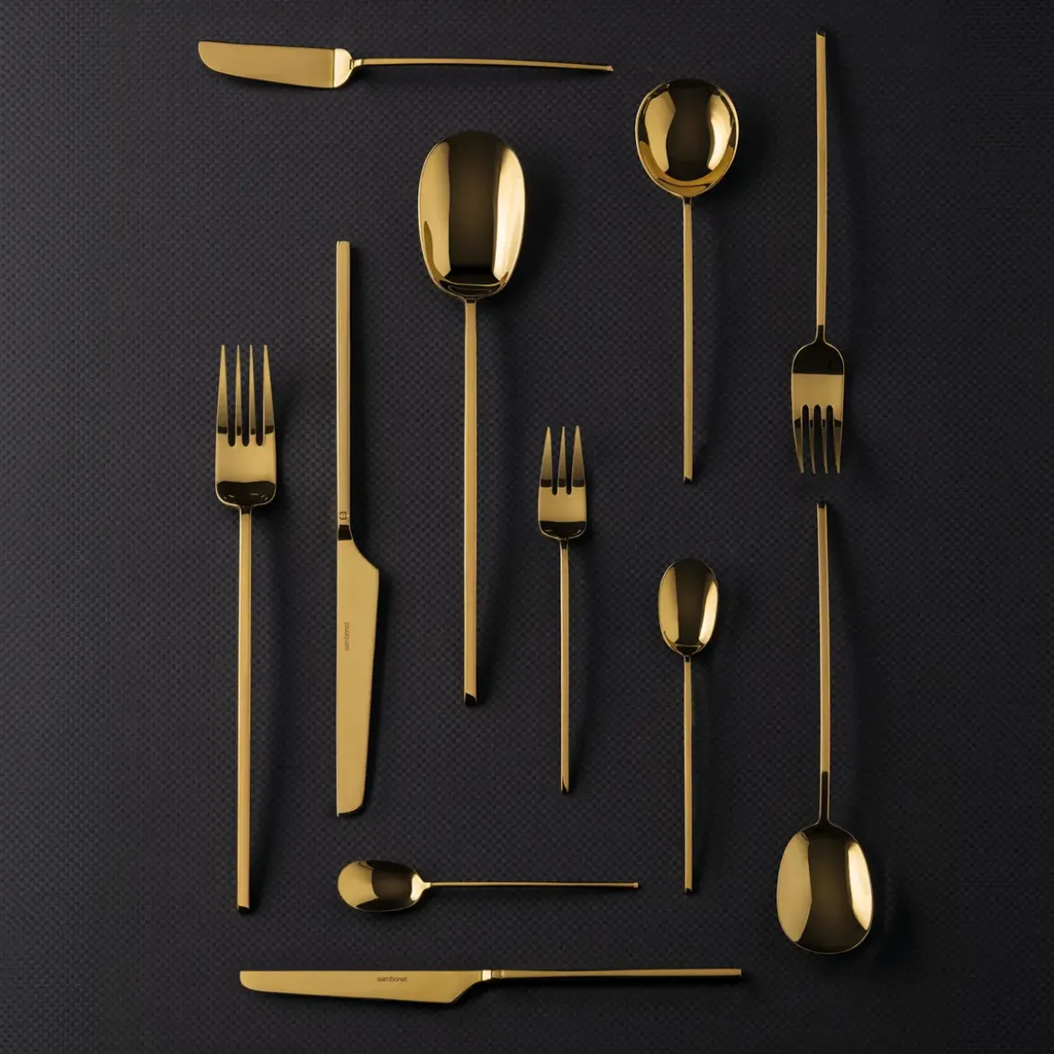 Sambonet Kuchengabel 6er-Set 100 Mirror PVD Gold