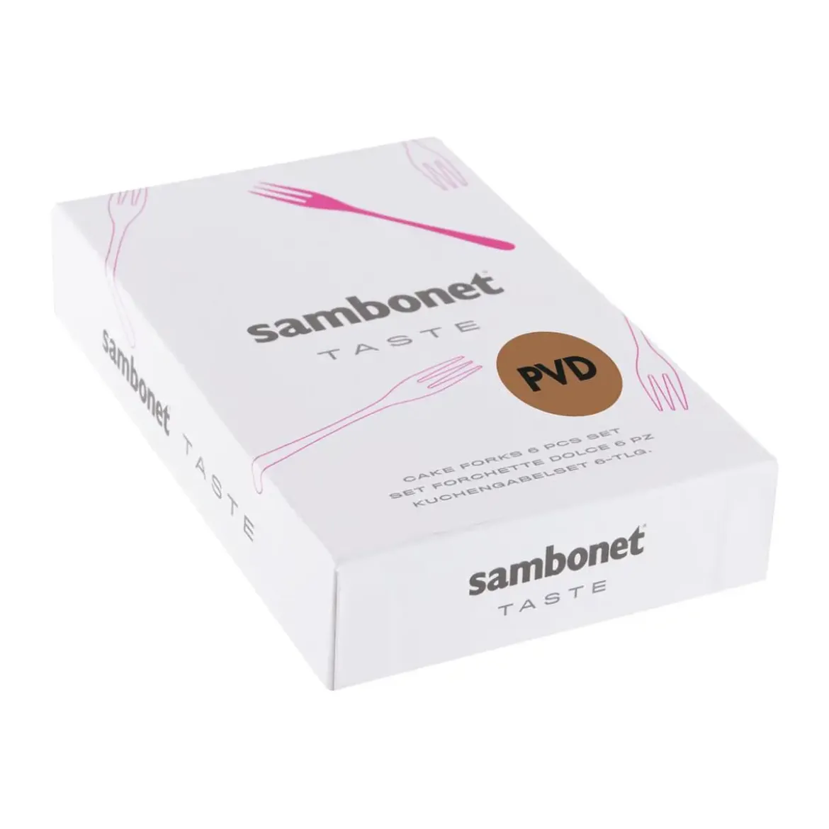 Sambonet Kuchengabel 6 St. Taste Antique Edelst./PVD champagne