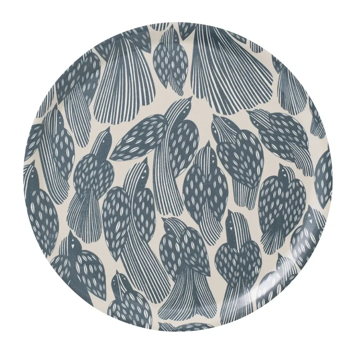 Spira of Sweden Tablett 38 cm Birds dusty blue