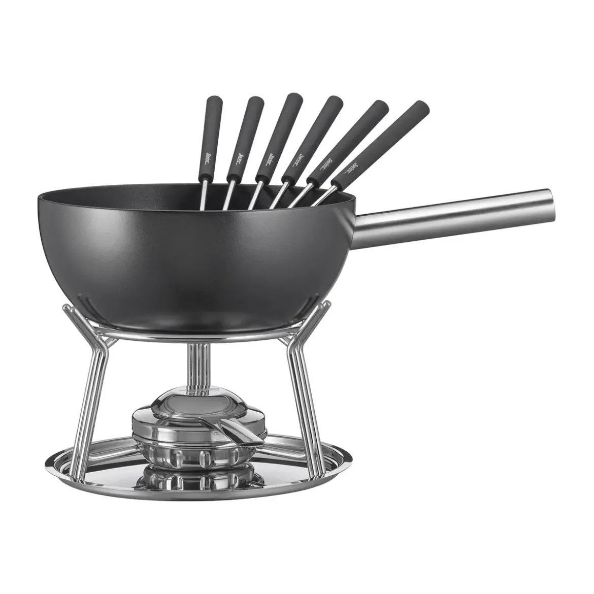 Spring Fonduegarnitur 23 cm Aluminium Induktion schwarz